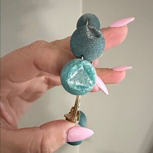 Bourbon and Boweties Teal Large Druzy Circle